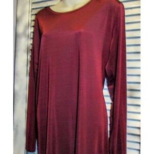 Zara Collection Lg Burgundy L/S Blouse